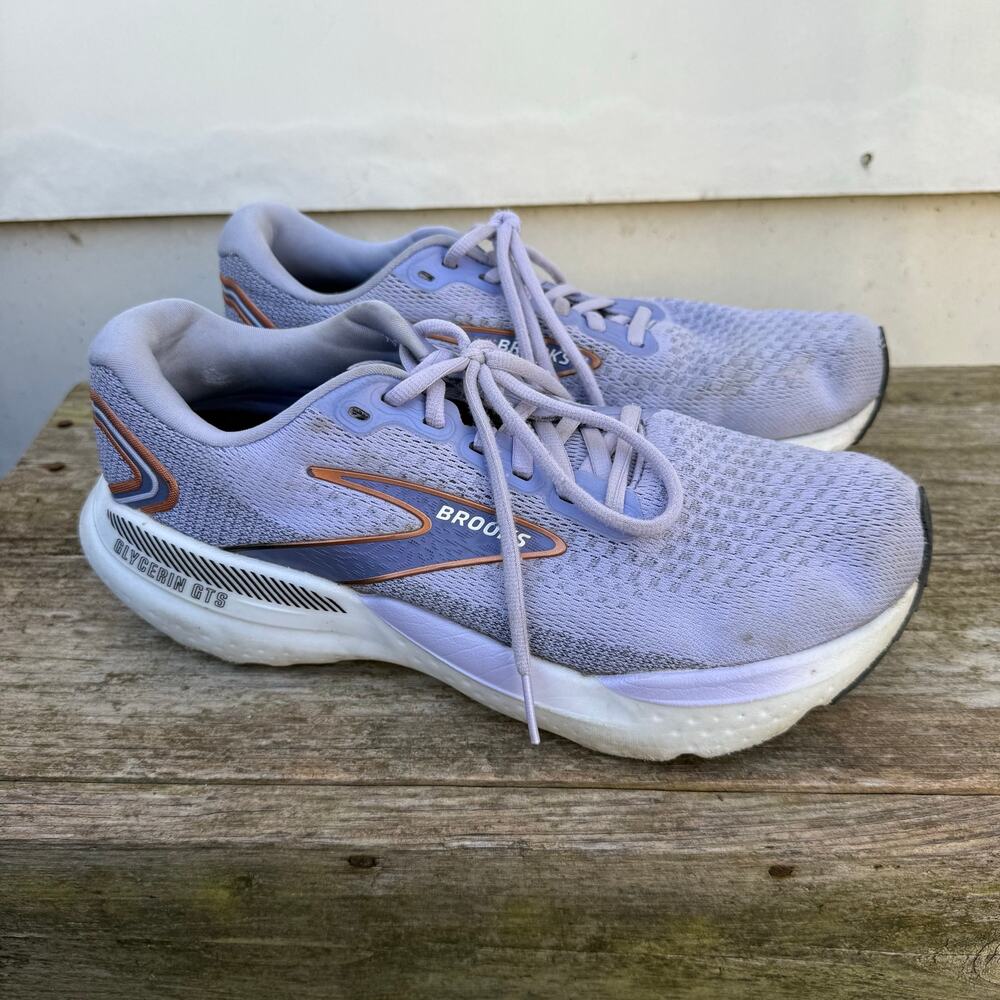 Brooks 9.5B Womens Glycerin GTS 21 Lavender Copper 1204091B544